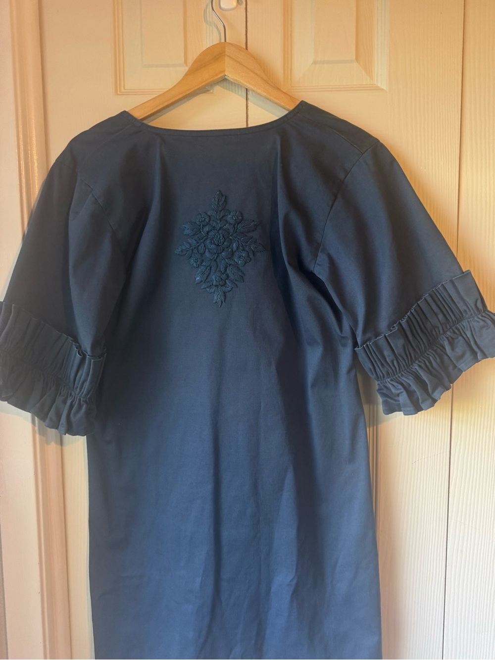 Maya Navy Ruffle-Sleeve Tunic - Picture 6 of 6